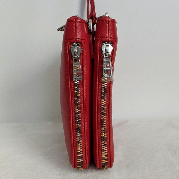 Zadig & Voltaire Red Leather Crossbody Shoulder Bag Multicolor Zipper NWT - Picture 9 of 16